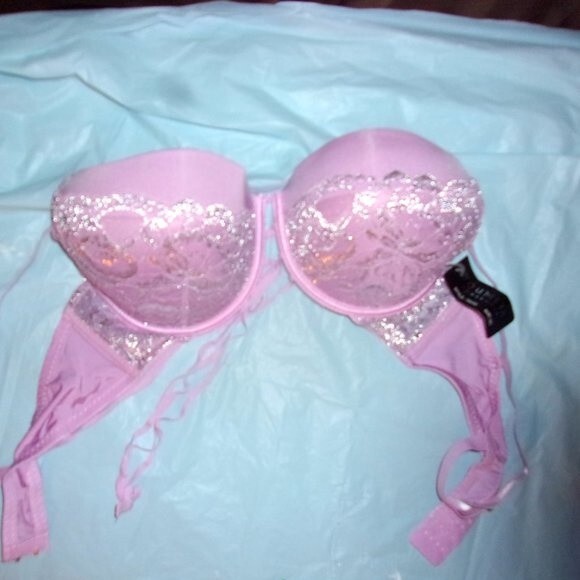 Youmita 40C Lavender Mist Metallic Lace Bra & XL Coordinating Boyshort NWT - Picture 6 of 12